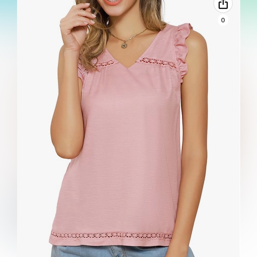 Dusty Rose ruffled sleeveless top
